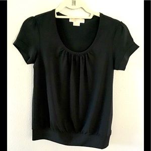 Micheal Kors Black Short Sleeve Blouse Top